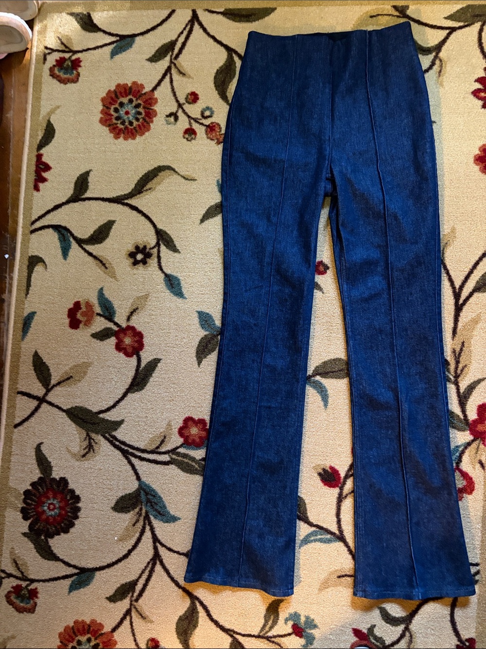 SPANX Dark Blue High-Rise Straight-Leg Jeans